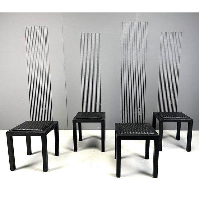 Vintage High-Back Dining Chairs, 1980s, Set of 4 For Sale - Image 6 of 12