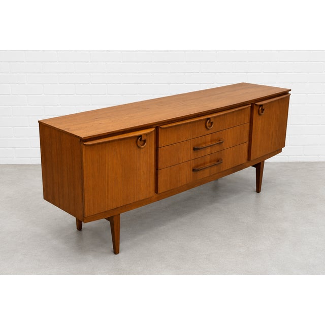 Mid Century Modern Long Teak Sideboard by Elliots of Newbury, Made in England, C. 1960’s For Sale - Image 10 of 17