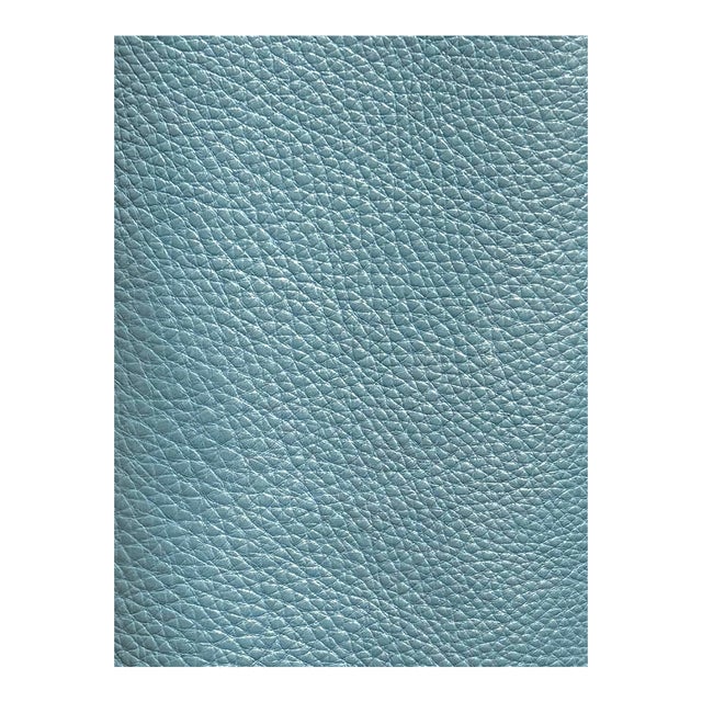 Italian Full Grain Leather Full Hide in Glacier Blue 49 Sf For Sale