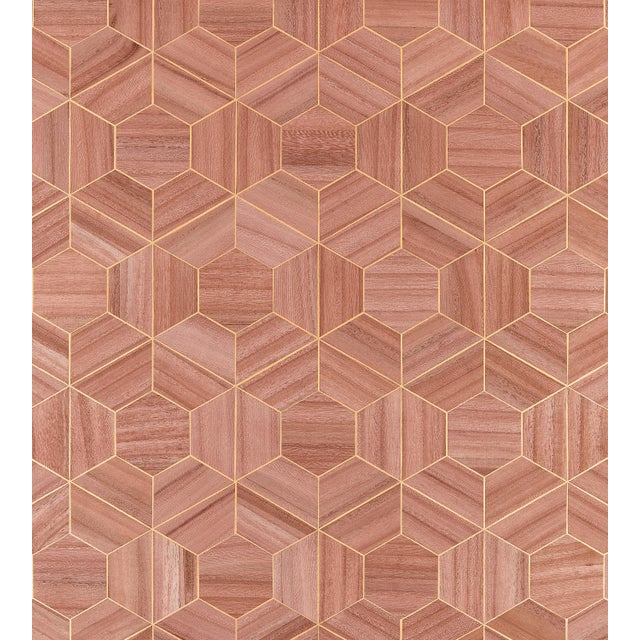 The House of Scalamandre Hive Wood Wallcovering, Rosewood For Sale