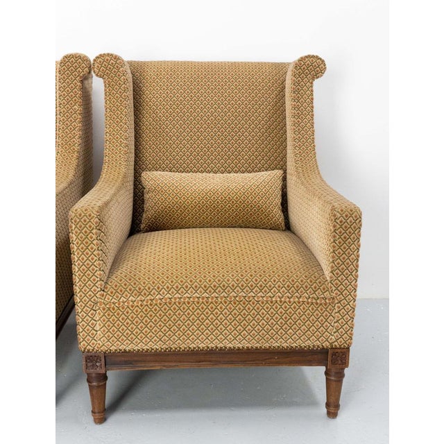 Set of Antique French Lounge Chairs in Beech For Sale - Image 3 of 14