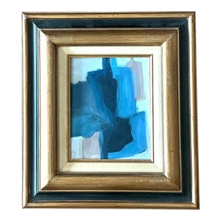 Vintage Original Abstract Oil on Canvas For Sale
