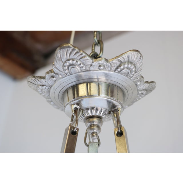 Vintage Art Deco Geometric Pendant Light by David Guéron Degue & A. Petitot, 1930 For Sale - Image 4 of 18
