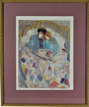 Barbara A. Wood, Couple Reading, Circa 1980