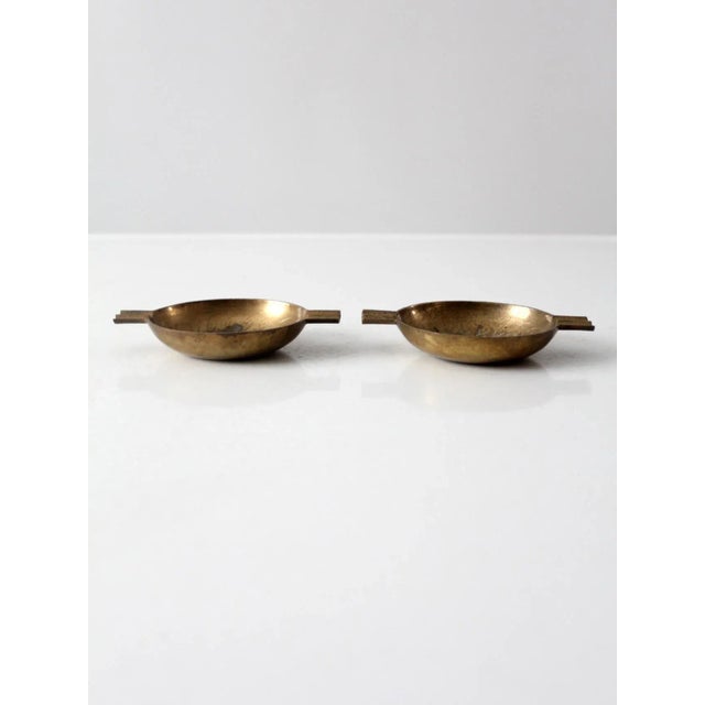 Vintage Brass Ashtray Pair For Sale - Image 4 of 8