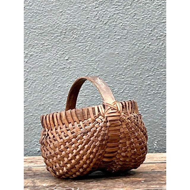 Vintage Shaker Style Woven Basket For Sale In West Palm - Image 6 of 12