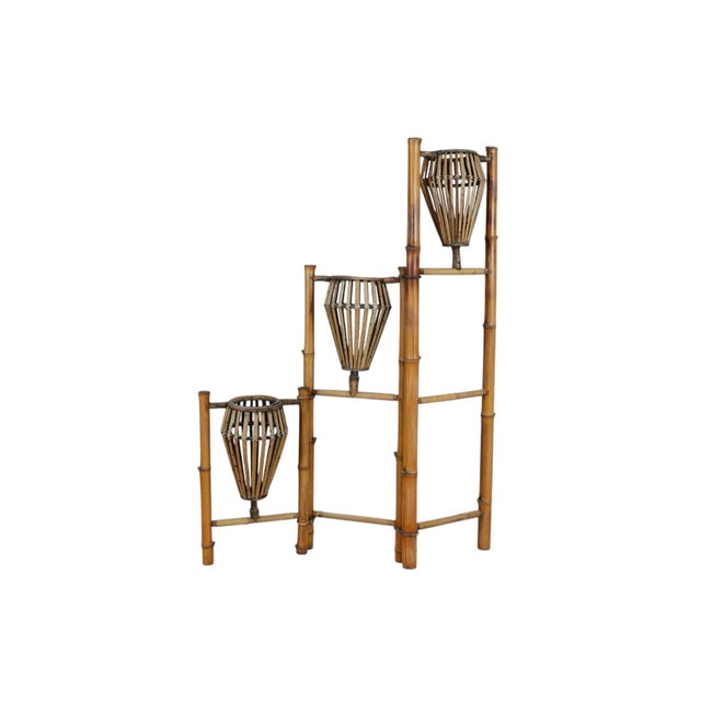 1970s 1970’s Folding Bamboo Plant Stand For Sale - Image 5 of 11