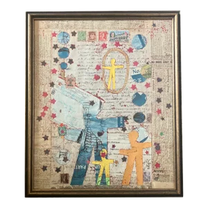 Contemporary Original Wayne Cunningham Abstract Collage