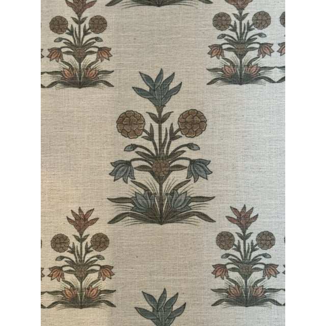 Wellesley Hall Linen Fabric Margaret Poppy 4 Yards For Sale In Raleigh - Image 6 of 7