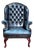 Chesterfield Barrelback Blue Club Chair, 1970s For Sale