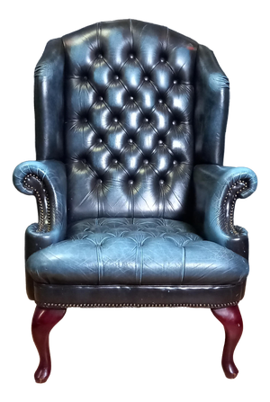 Chesterfield Barrelback Blue Club Chair, 1970s