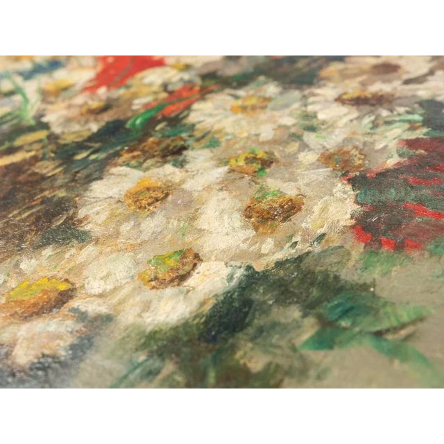 Colorful Art Deco Bouquet, Oil on Plate For Sale - Image 7 of 11