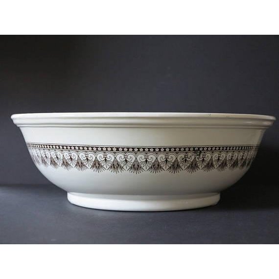 Mid-Century Modern Arab Pattern Brown Transferware Bowl For Sale - Image 3 of 5