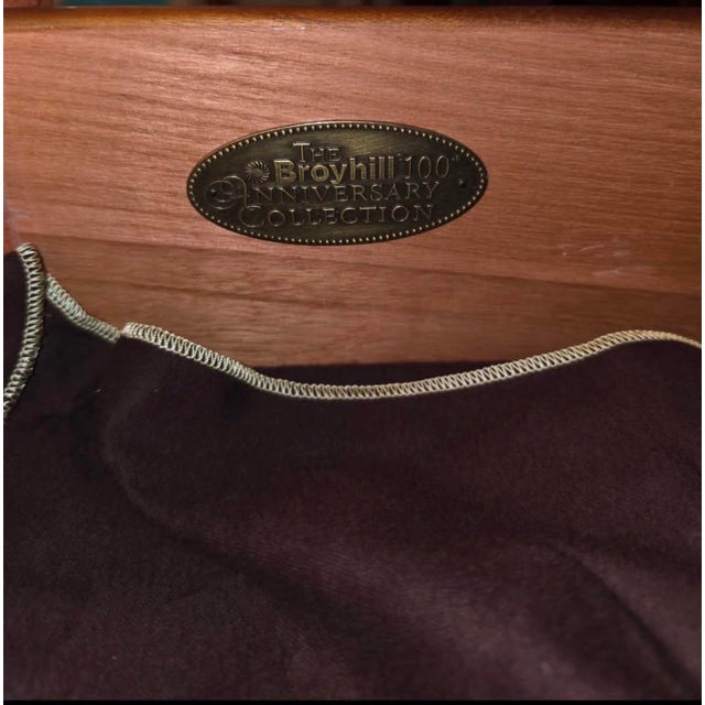 Late 20th Century Broyhill 100th Anniversary Collection Mahogany & Burl China Cabinet Breakfront For Sale - Image 9 of 10