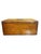 A large wooden box with a brass handle , made rather simply, great patina.. Used for storing silver or important papers....