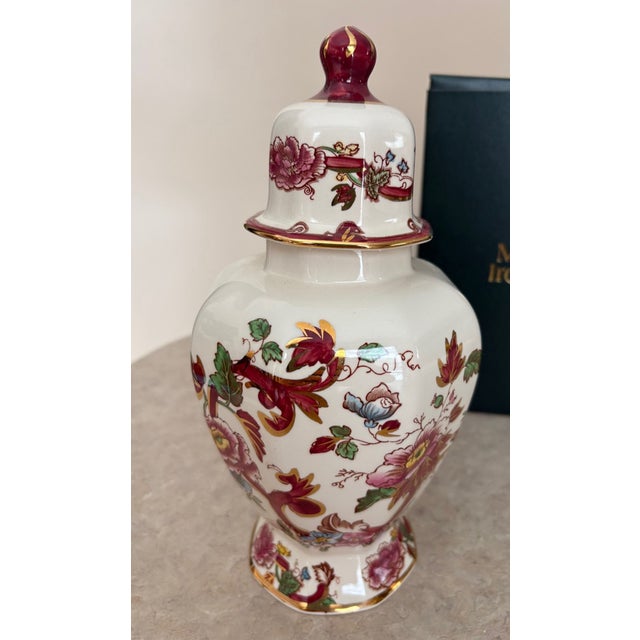 Make a bold statement with this beautiful vintage Mason's Ironstone Mandalay Red Tokyo Vase, also known as a ginger jar....