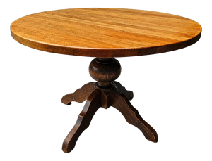 Oak Dining Table with Central Pedestal
