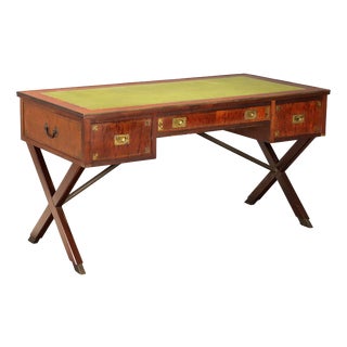 English Naval Style Mahogany Writing Desk For Sale
