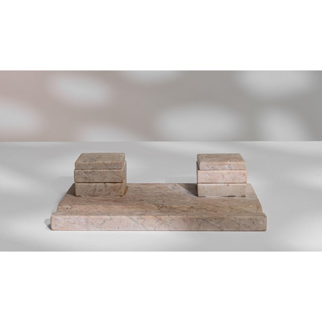 Early 20th Century France Antique White Marble Desk Set For Sale - Image 10 of 15