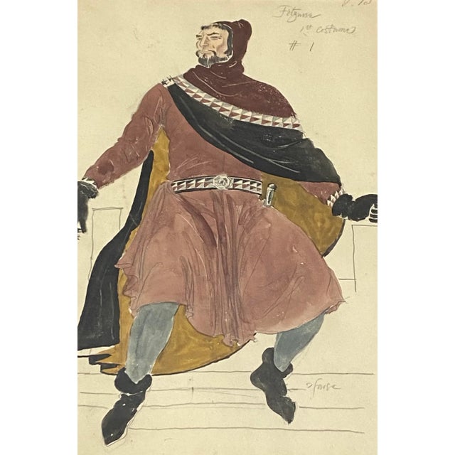 Roger Furse "Waldemar Fitzurse - Ivanhoe" Original Costume Illustration C.1940 Dimensions 12" wide x 17.5" high The...