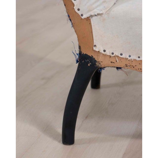 Wood 19th Century Napoleon III Scroll Back Slipper Chair, Ready to Upholster For Sale - Image 7 of 8