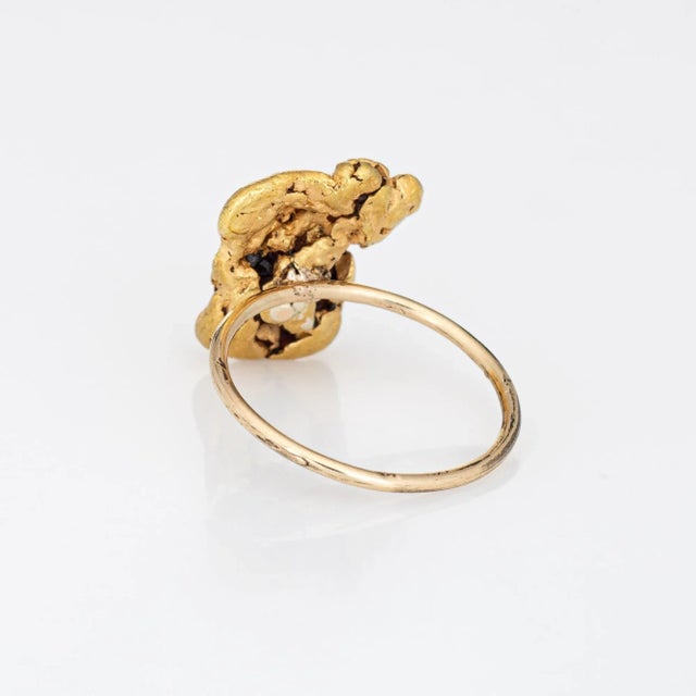 Antique Victorian Gold Nugget Conversion Ring 14k Vintage Mined Jewellery Estate size 5.5 For Sale - Image 4 of 5