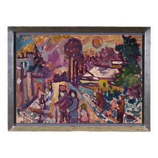 Miklos Nemeth, Street, Acrylic on Canvas For Sale