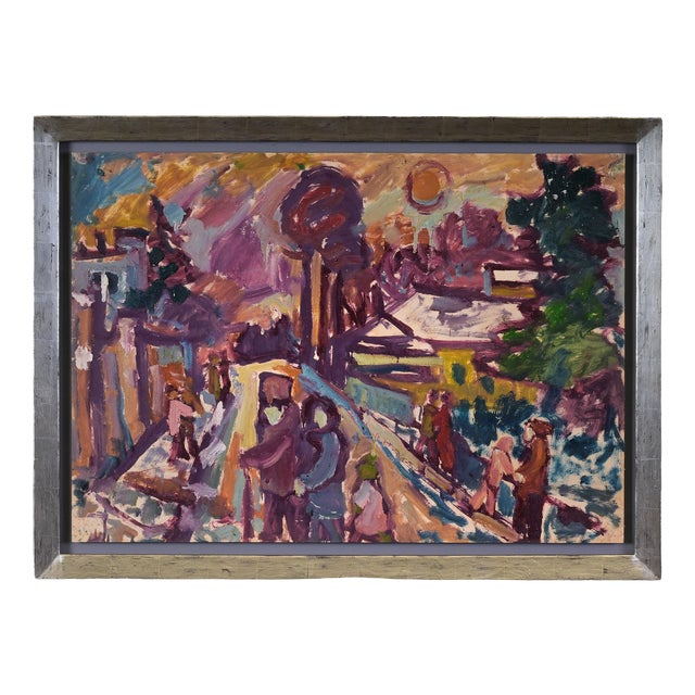 Miklos Nemeth, Street, Acrylic on Canvas For Sale