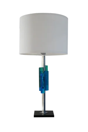 Danish Modern Table Lamp in Metal & Glass by Svend Aage Holm Sørensen, 1960s