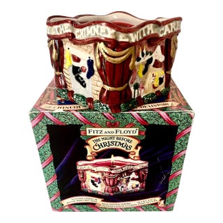 Vintage Fitz and Floyd "The Night Before Christmas" Scented Candle in Hand-Painted Ceramic For Sale