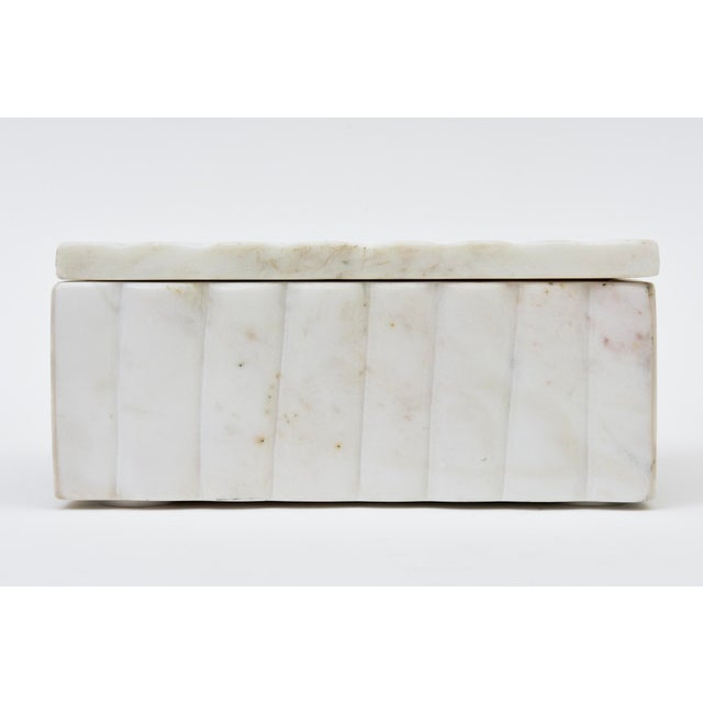 1990s White and Gray Marble Box, 1990's For Sale - Image 5 of 12