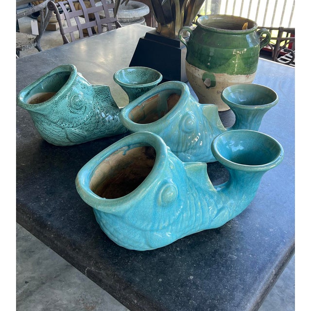 Assembled Group of Three Gladding McBean Style Koi Fish Vessels/Planters For Sale - Image 13 of 13