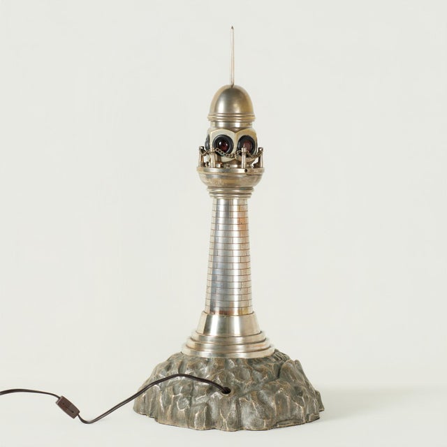 Antique Lighthouse Sculpture or Model With Light For Sale In West Palm - Image 6 of 10