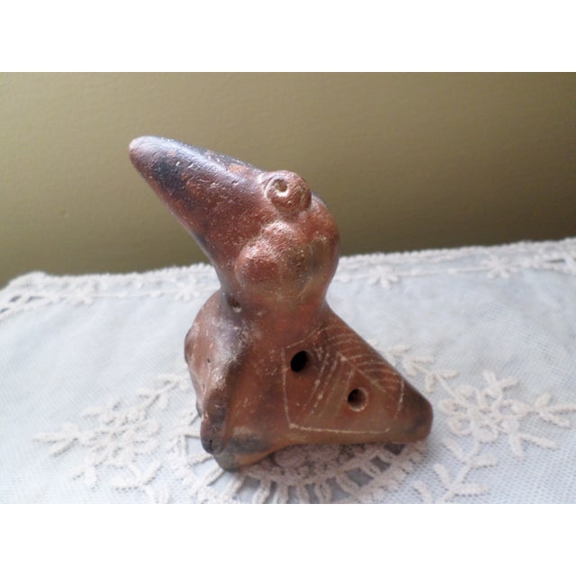 Tribal Antique Pre-Columbian Chimu Bird Whistle From Peru For Sale - Image 3 of 7
