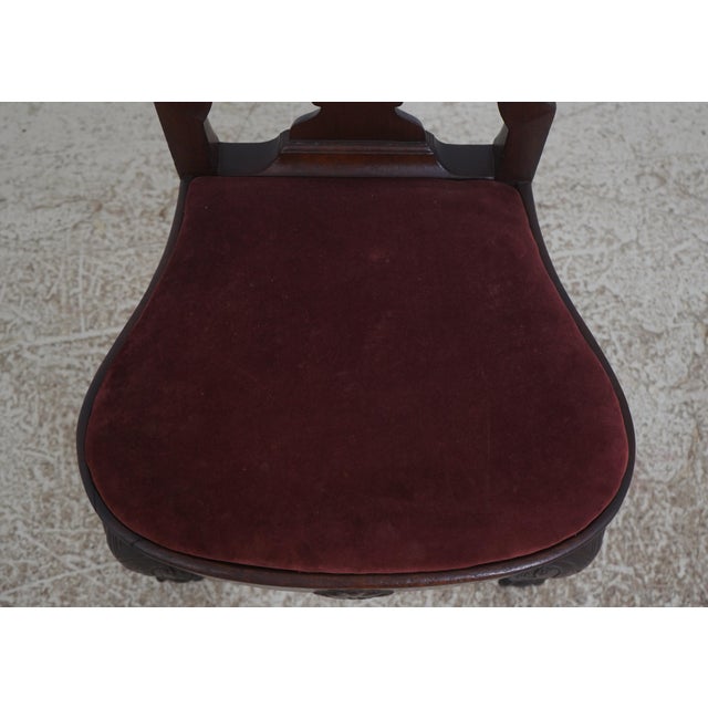 Antique 18th Century Queen Anne Ball & Claw Mahogany Side Chair For Sale - Image 10 of 18
