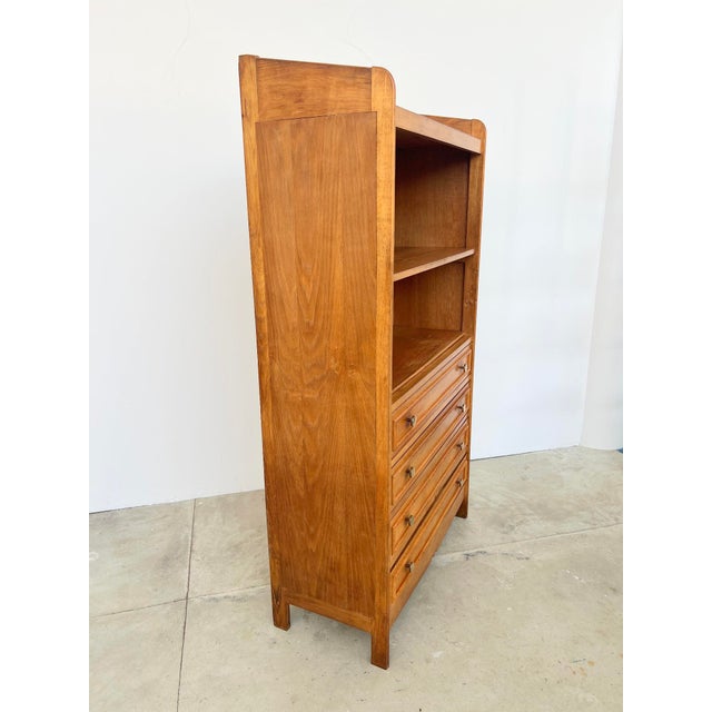 Vintage Oak Bookcase with Brass Drawers, 1950s For Sale - Image 10 of 17