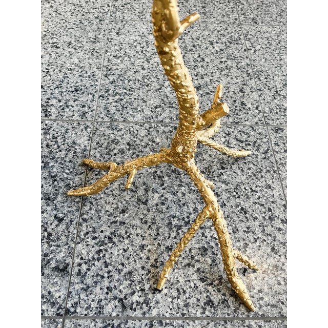 Metal White Quartz & Gilt Metal Cocktail Table For Sale - Image 7 of 9