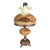 Fenton Log Cabin Hurricane Lamp Hand Painted on Custard Glass For Sale