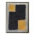 Gold and Carbon Painting on Spanish Linen Minimalist Painting, Framed Gold Corners For Sale