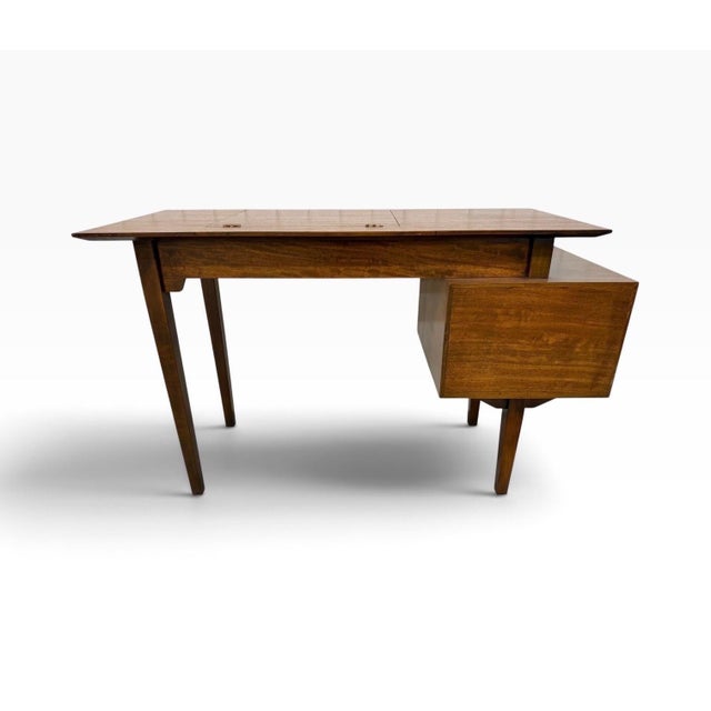 Mid-Century Modern Drexel Perspective for Milo Baughman Walnut Desk Vanity Via For Sale - Image 10 of 11