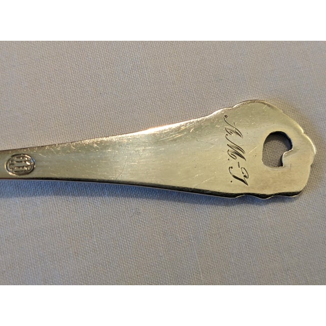 Early 20th Century Danish Sterling Silver Sugar Preserve Spoon, Monogram For Sale - Image 9 of 10