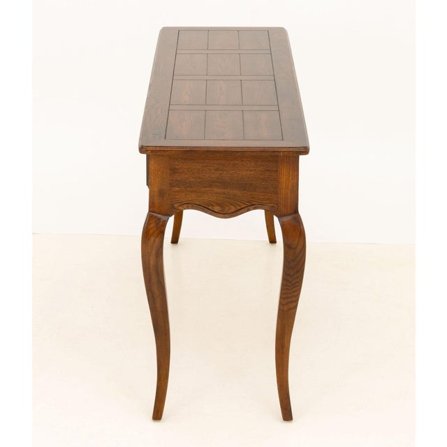 Wood Henredon French Provincial Style Oak Console Table For Sale - Image 7 of 9