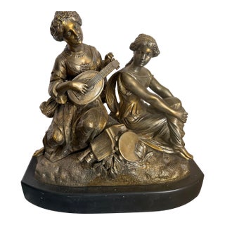 Adrien Étienne Gaudez French Gilt Bronze Allegorical Group of the Arts, “Hors Concours,” Circa 1880 For Sale