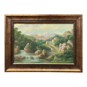 A French Oil on Board Landscape Painting