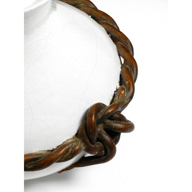 Mid-Century Italian White Ceramic Table Lamps with Original Shades, 1950s, Set of 2 For Sale - Image 15 of 18