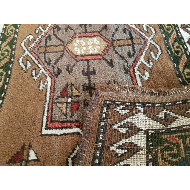 Hand Knotted Oushak Rug Yastik Doormat 2'1" X 5'3" For Sale - Image 11 of 11