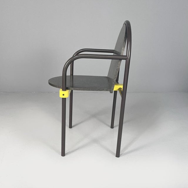 Italian Modern Formica Chair attributed to Martine Bedin for Memphis, 1980s For Sale - Image 3 of 18