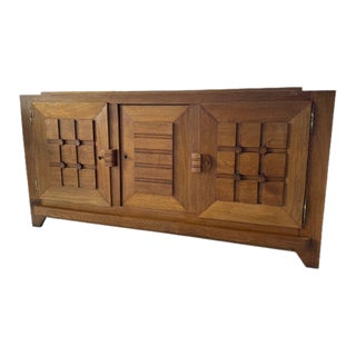 Large French Oak Crendezna by Charles Dudouyt, 1940s For Sale