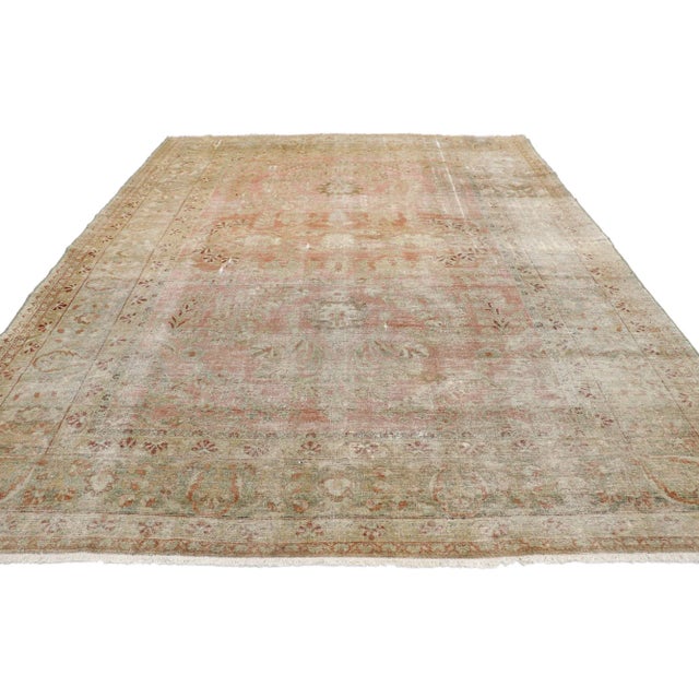 Rustic Antique Persian Lilihan Rug - 07'07 x 09'08 For Sale - Image 3 of 9