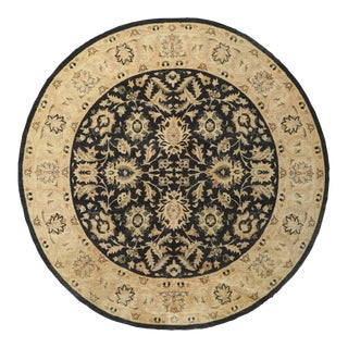 Vintage Indian Round Area Rug, 8'9 X 8'10 For Sale